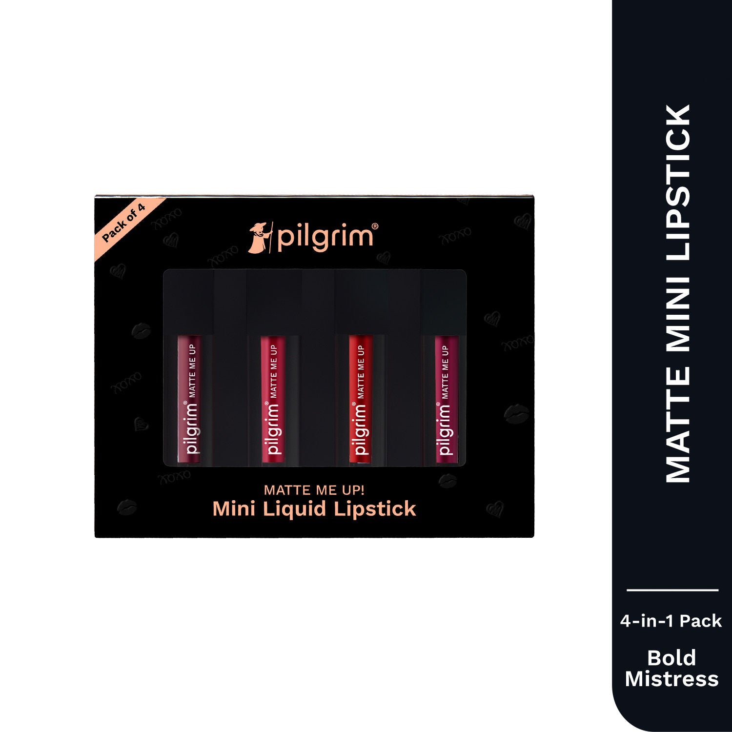 Matte Mini Liquid Lipstick 4 In 1 Pack Smudgeproof, Hydrating & Lightweight - Bold Mistress