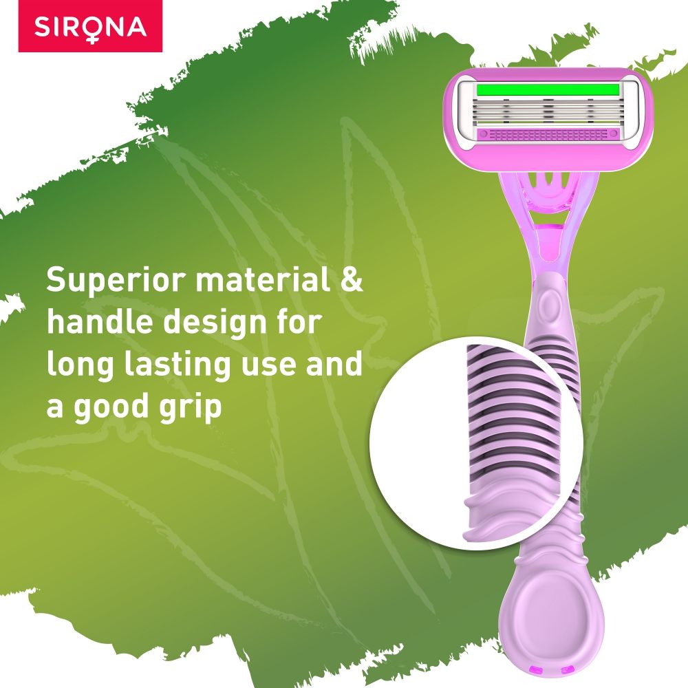 Reusable 4 Blade Shaving Razor For Women For Pain-free Body Hair Removal With Aloe Vera Lubrication