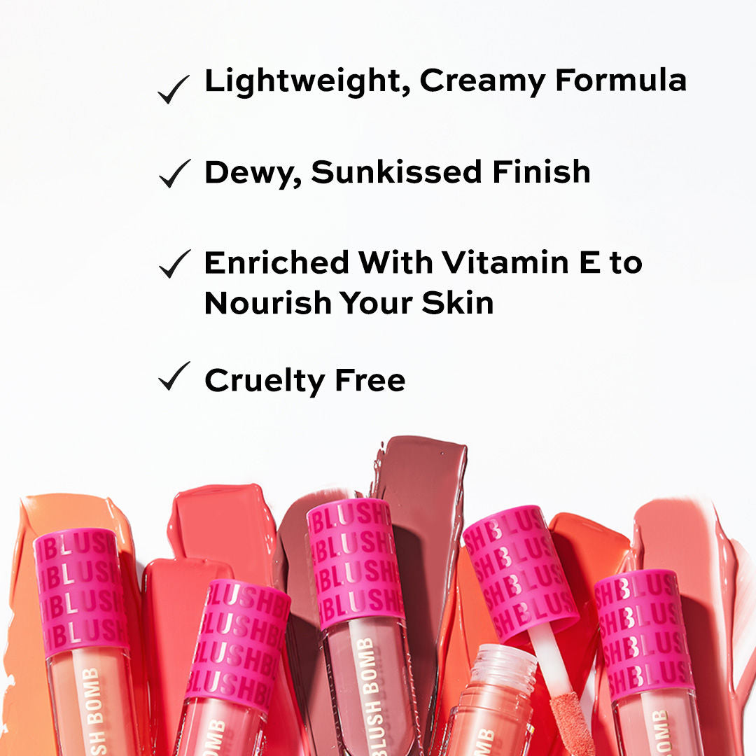 Bomb Cream Blusher-Lightweight Creamy Formula-Enriched With Vitamin E