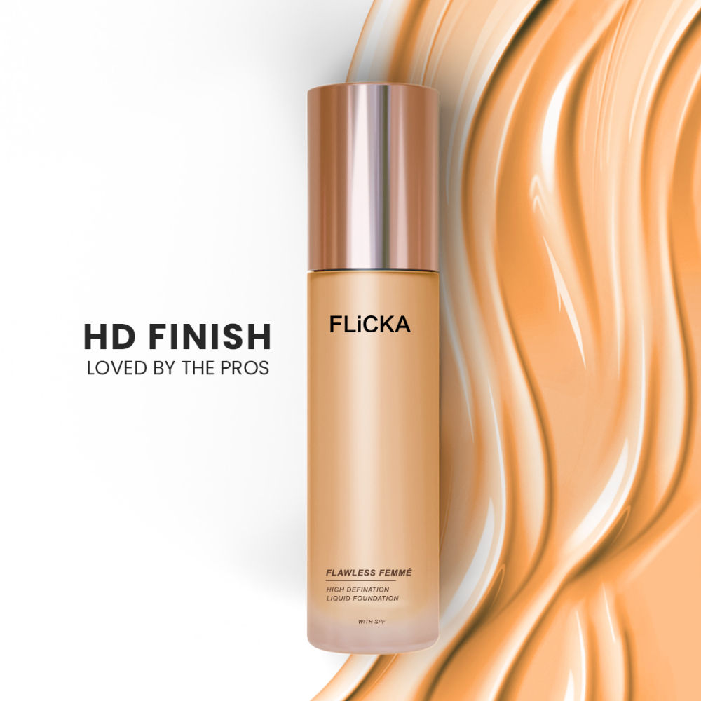 Flawless Femme HD Liquid Foundation Dewy Finish Long Lasting Medium High Coverage - Warm Ivory