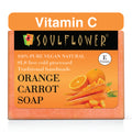 Ayurvedic Vitamin C Orange Carrot Handmade Soap for Skin Face Whitening, Dark Spots