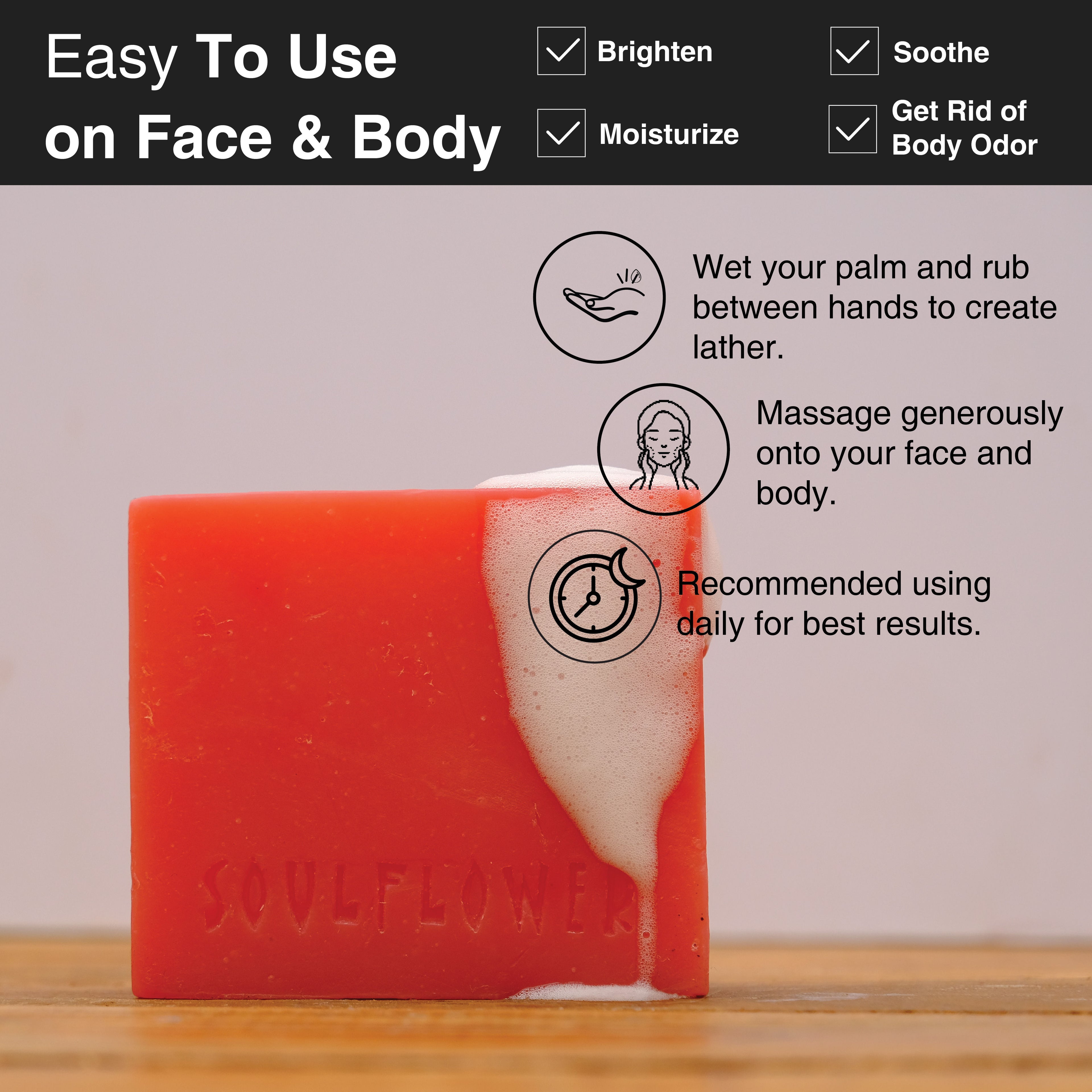 Ayurvedic Vitamin C Orange Carrot Handmade Soap for Skin Face Whitening, Dark Spots