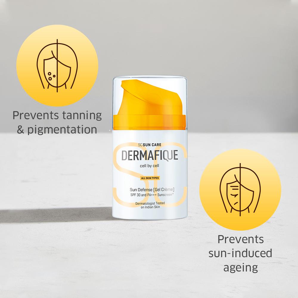 Sun Defense Gel Crème, SPF 30, PA +++ Sunscreen 50g, Prevents Tanning & Pigmentation