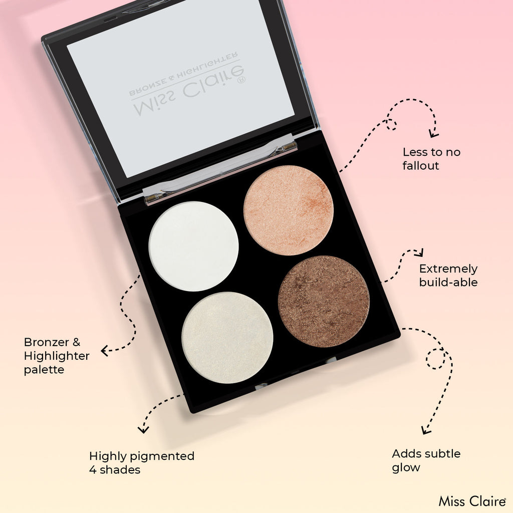 Bronze & Highlighter Makeup Studio Palette - 4
