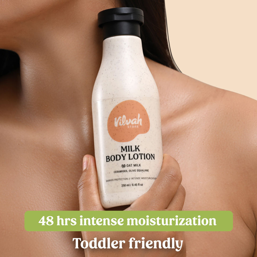 Milk Body Lotion With Oat Milk, Ceramides & Olive Squalane For 48H Moisturisation