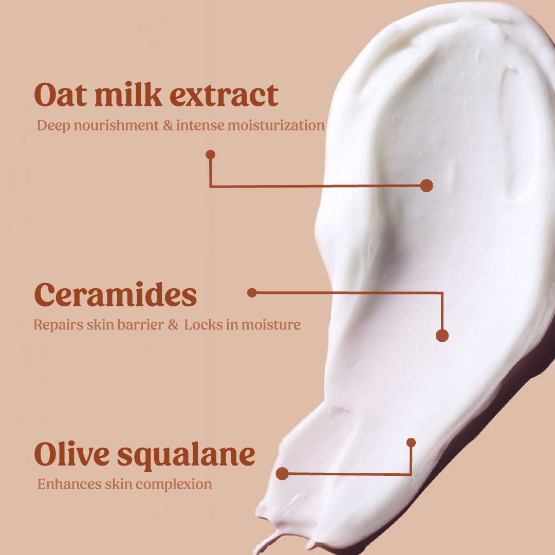 Milk Body Lotion With Oat Milk, Ceramides & Olive Squalane For 48H Moisturisation