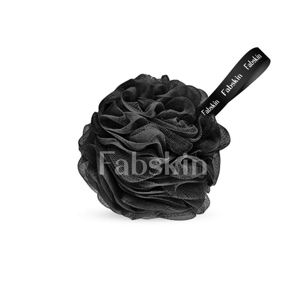 Luxury Bathing Round Loofah Bath Sponge - Black
