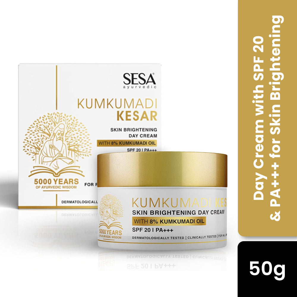 8% Kumkumadi Kesar Day Cream 50g SPF 20 & PA++ Skin Brightening Face Moisturizer Face Cream