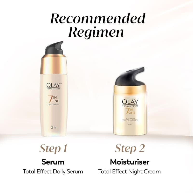 Total Effects Night Cream, Fights 7 Signs Of Ageing With Niacinamide And Green Tea Extracts