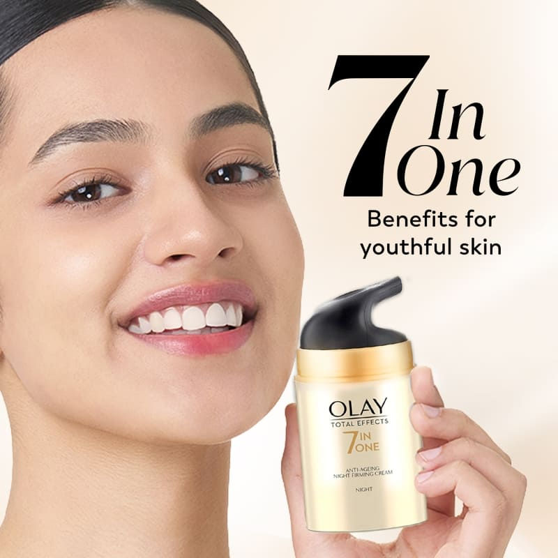 Total Effects Night Cream, Fights 7 Signs Of Ageing With Niacinamide And Green Tea Extracts