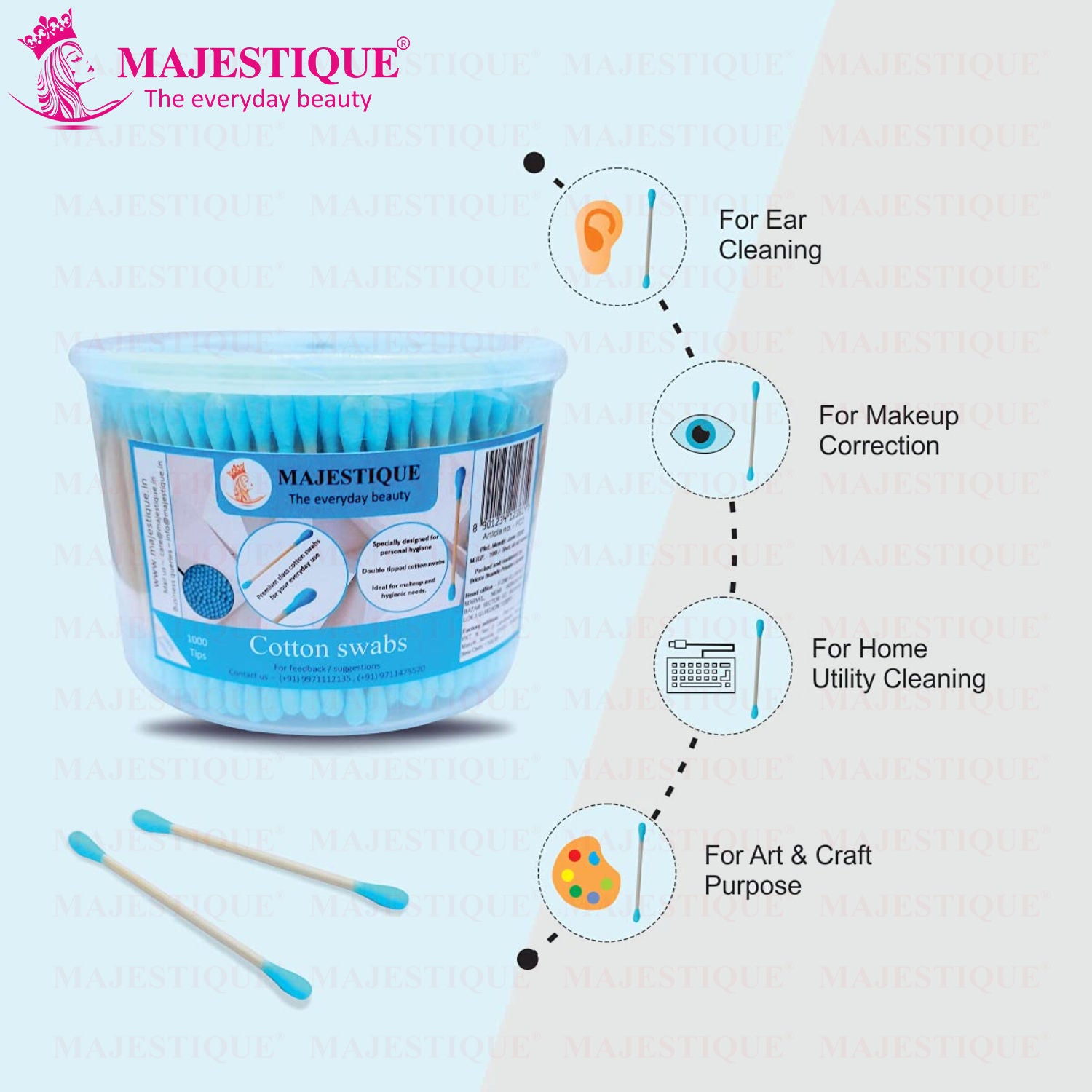 500-Swab Ear Cleaner Buds, Eco-Friendly And Multi-Functional Cotton Swab Stick