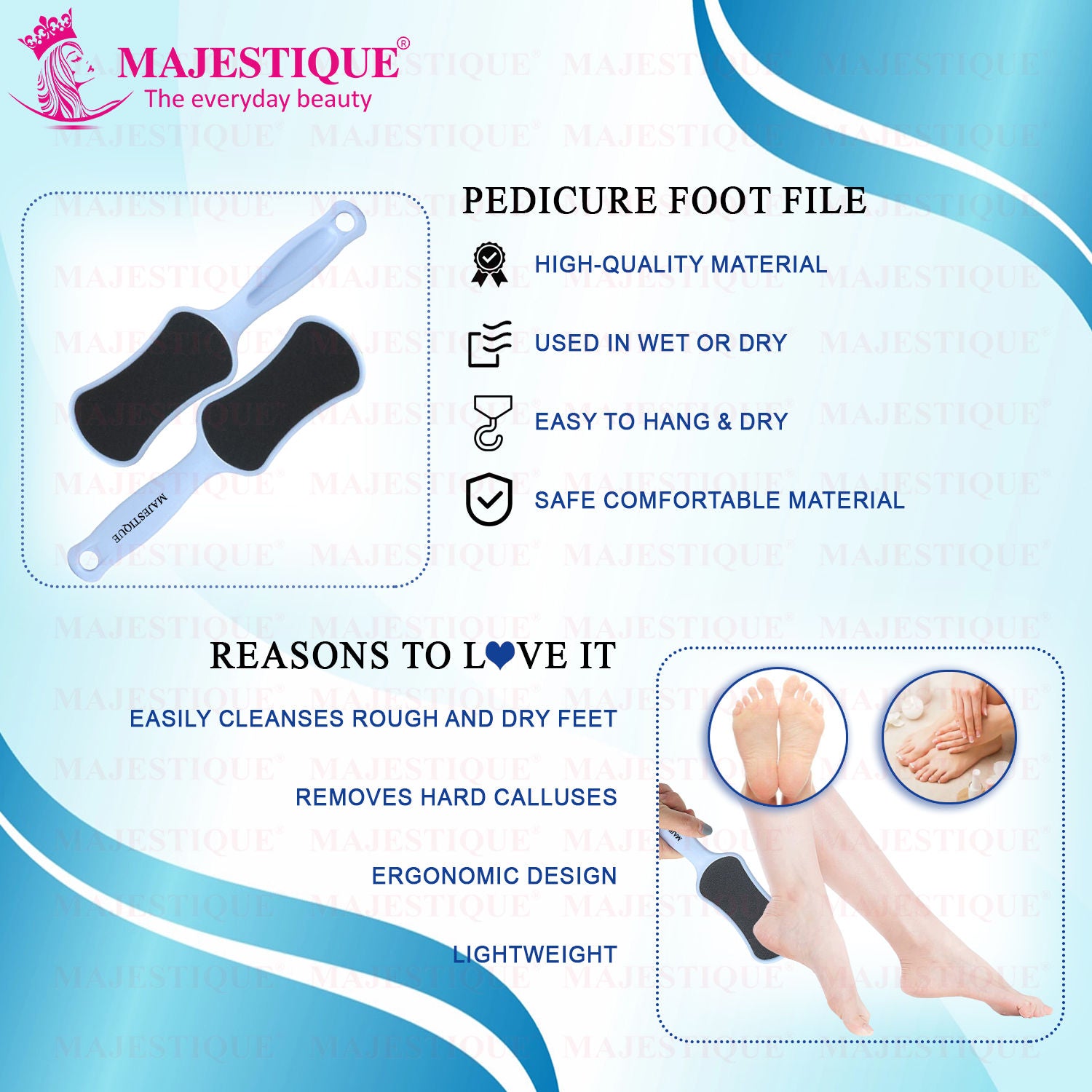 Foot Scrubber - Callus Remover & Pedicure Tool for Wet & Dry Feet - Color May Vary
