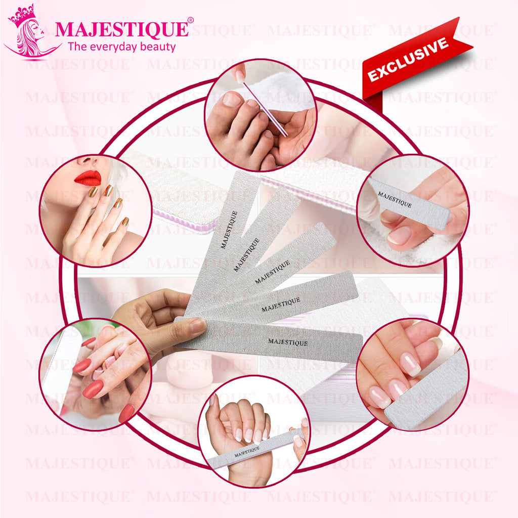 Reusable Nail File, Double-Sided Grit Cuticle Pusher for Nail Care Manicure Tool