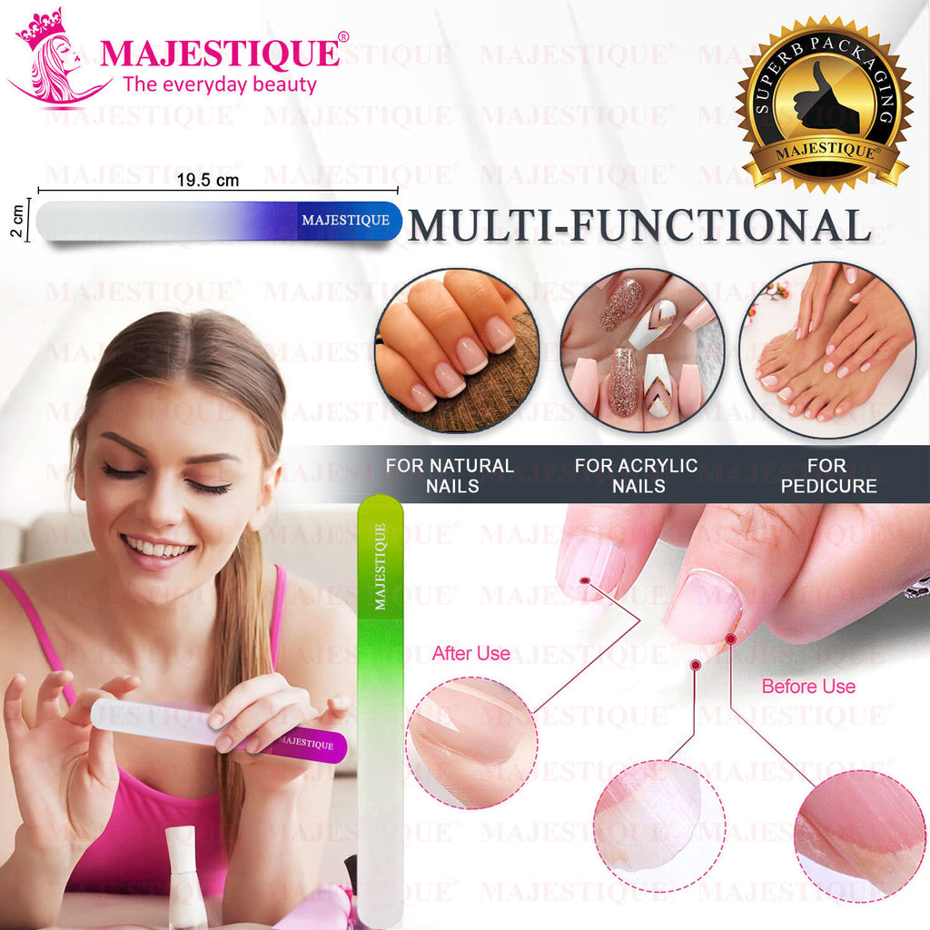 Nail Filer Glass - Professional Manicure Tool for Women and Girls - Color May Vary