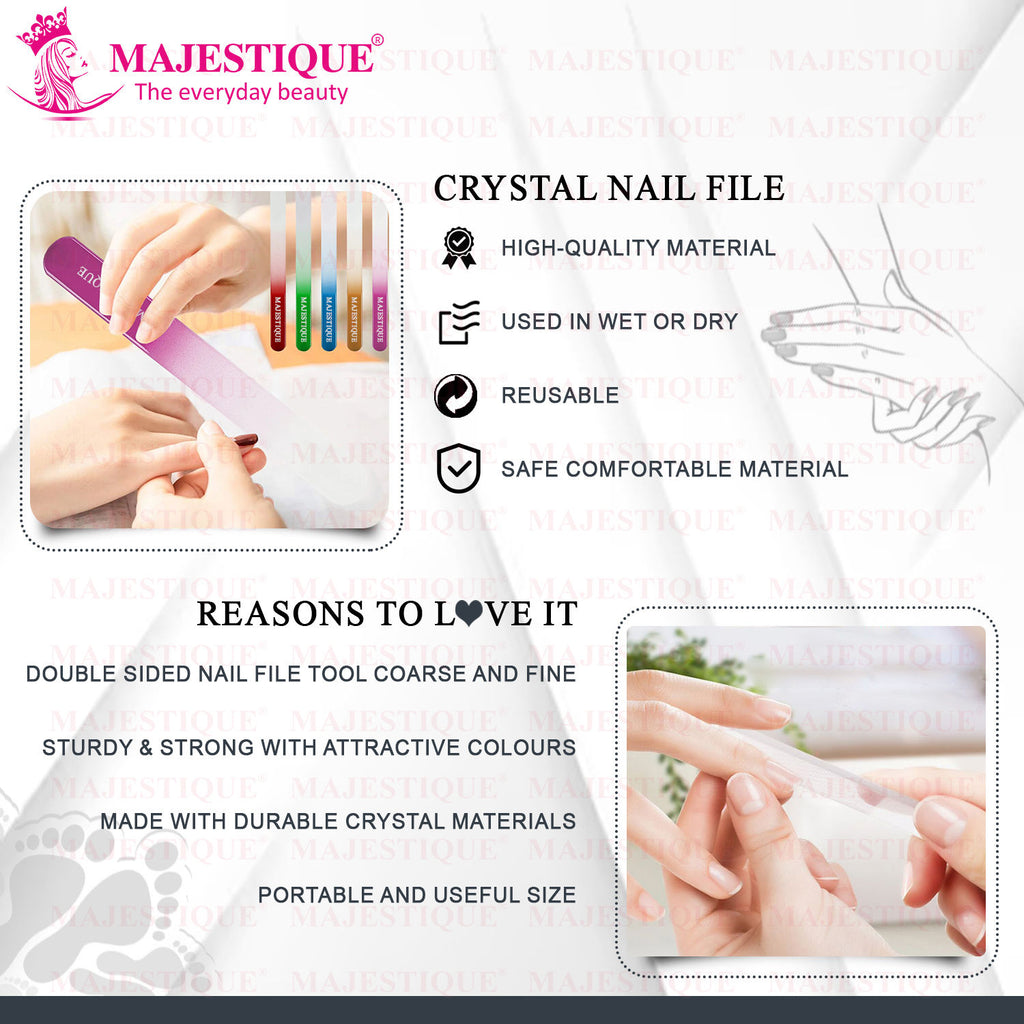 Nail Filer Glass - Professional Manicure Tool for Women and Girls - Color May Vary