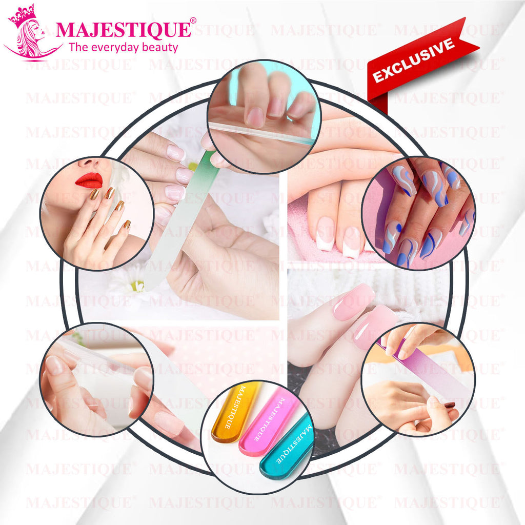 Nail Filer Glass - Professional Manicure Tool for Women and Girls - Color May Vary