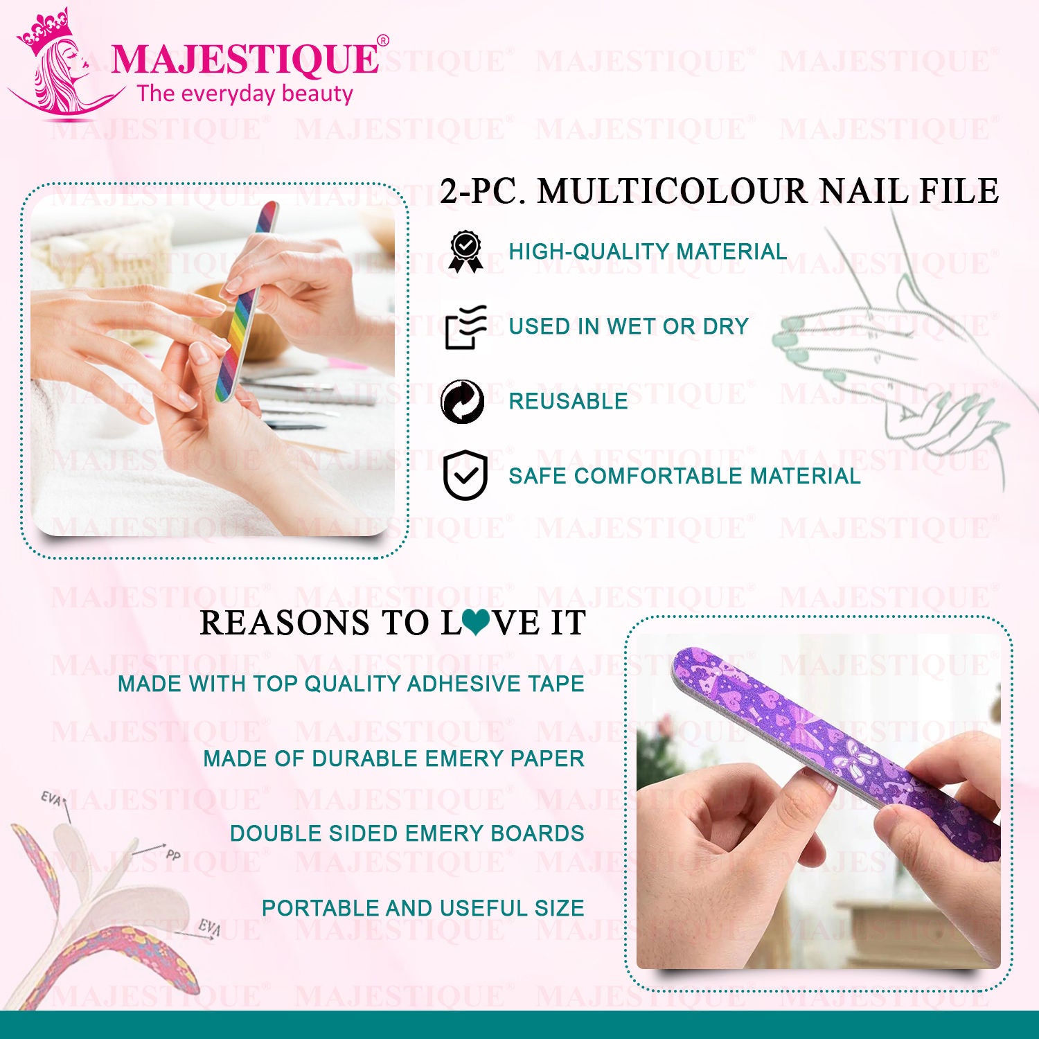 Colorful Nail File Strips - Double Sided for Mani & Pedi - Color May Vary