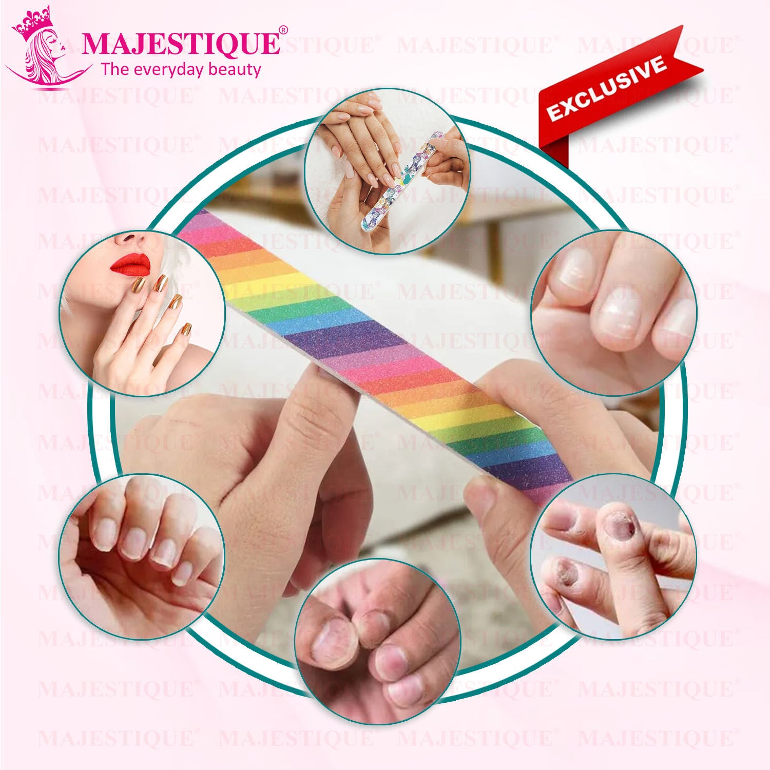 Colorful Nail File Strips - Double Sided for Mani & Pedi - Color May Vary
