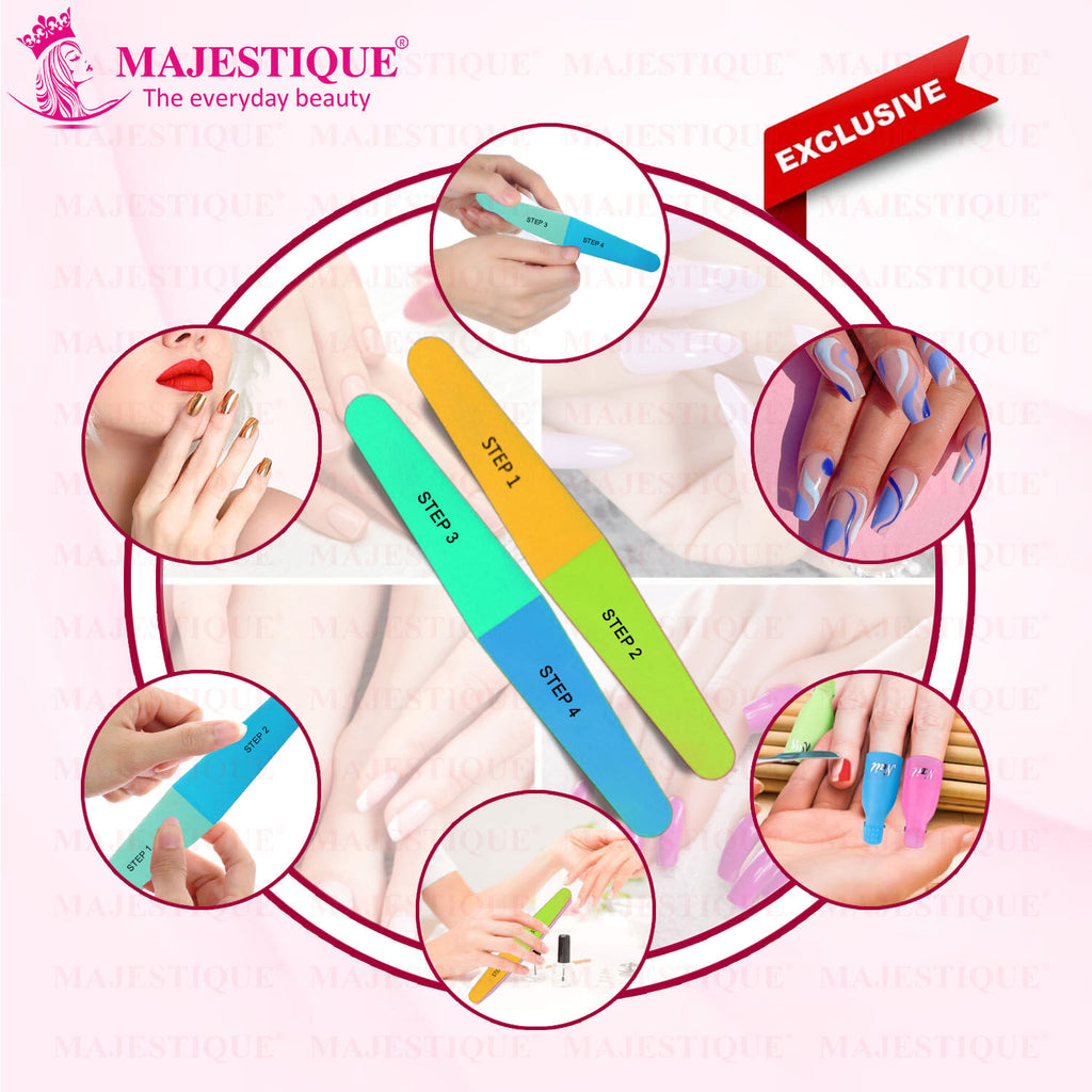 4-Way Nail File & Buffer for All Nails - Buffer Block, Nail Shiner - Color May Vary