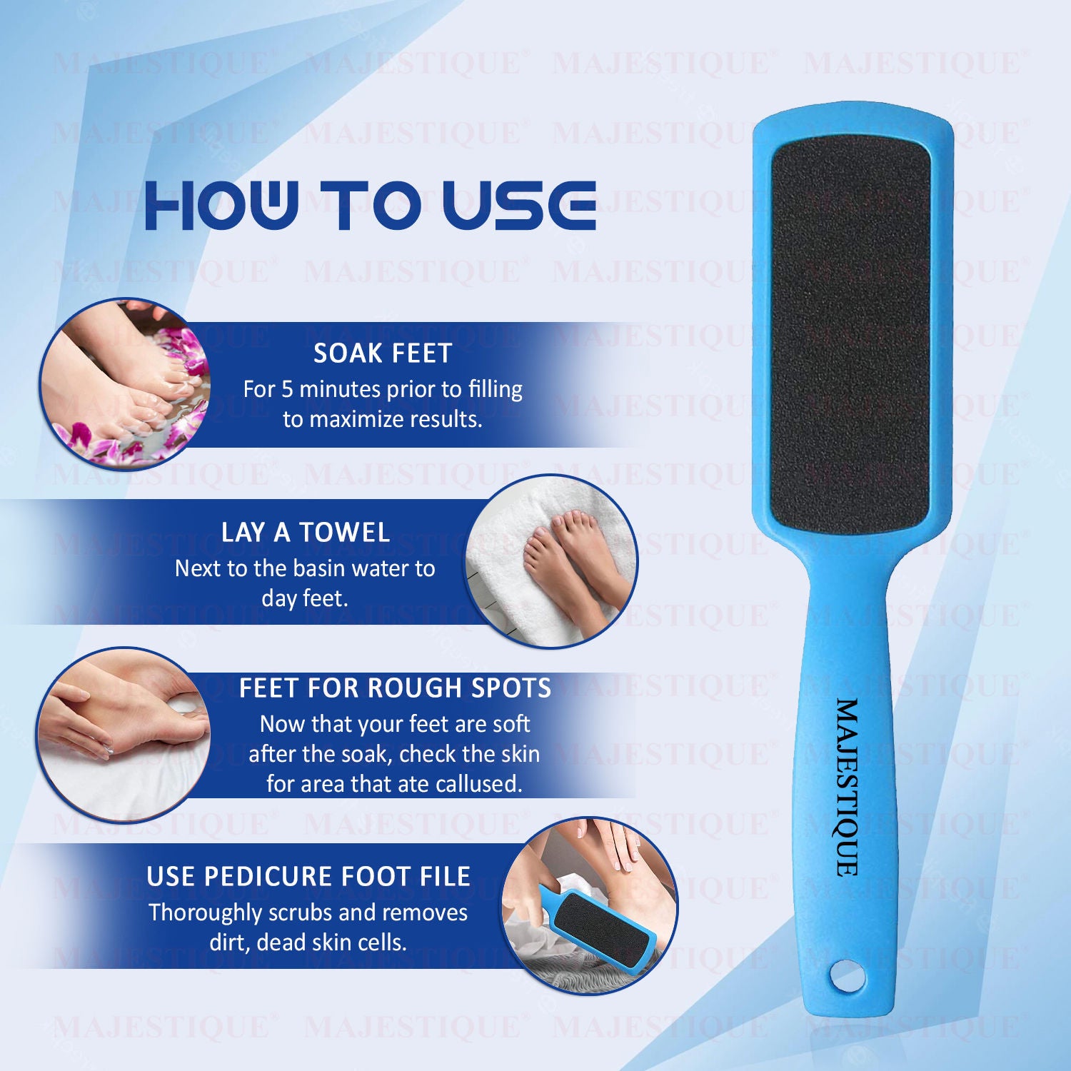 Double-Sided Foot Scrubber - Tools for Wet and Dry Feet - Color May Vary