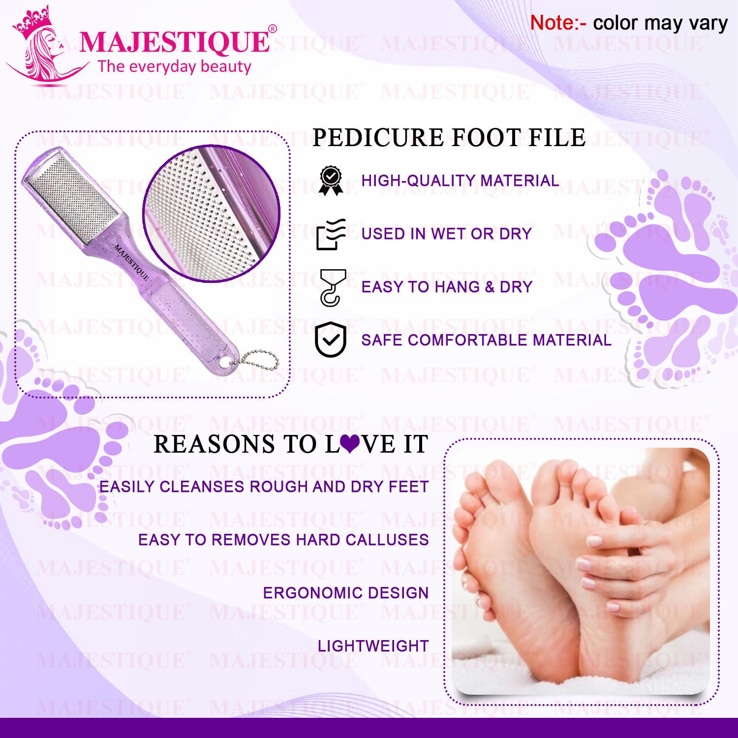 Foot Scraper for Callus & Heel Removal - Dry & Wet Pedicure Tool - Color May Vary