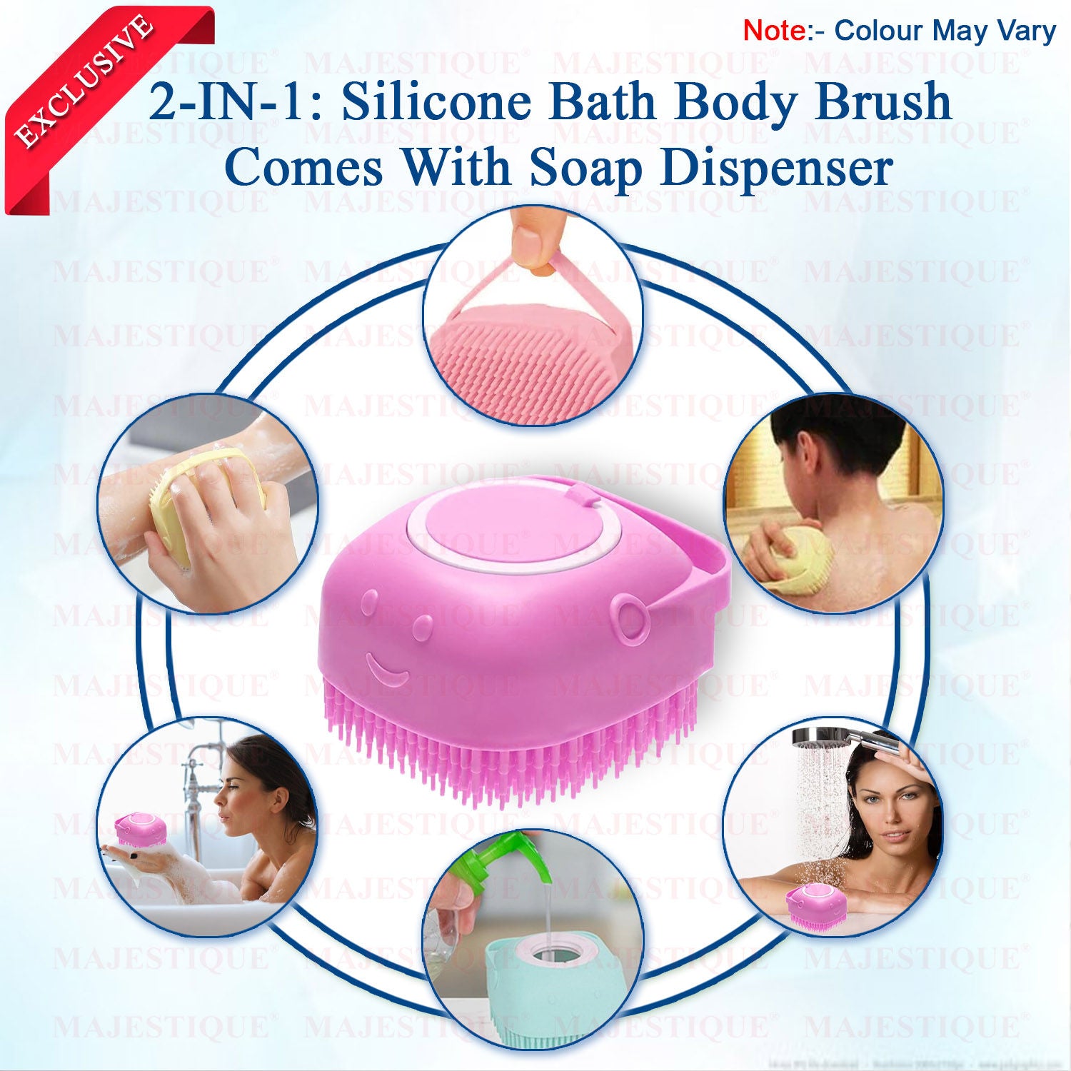 Bath Silicone Shower Scrubber Color May Vary