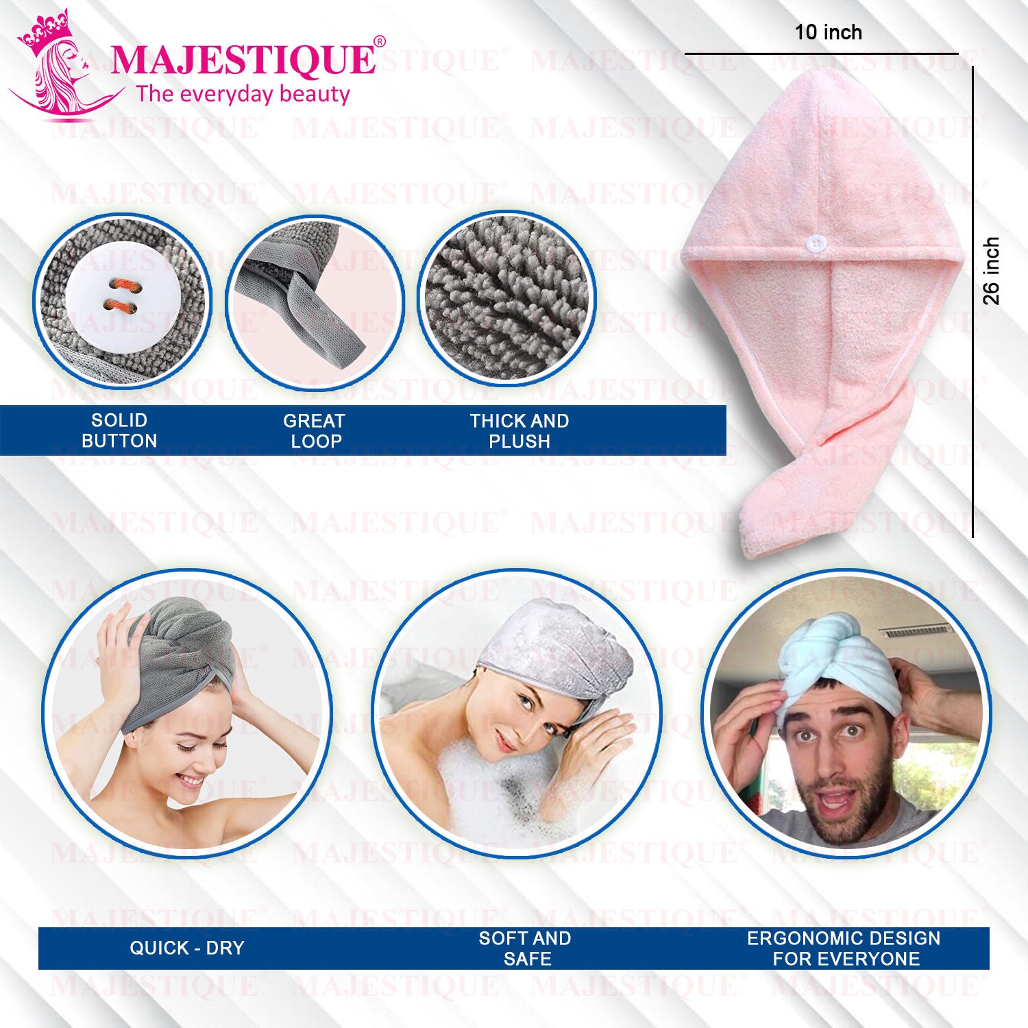 Hair Towel Wrap - Colour May Vary