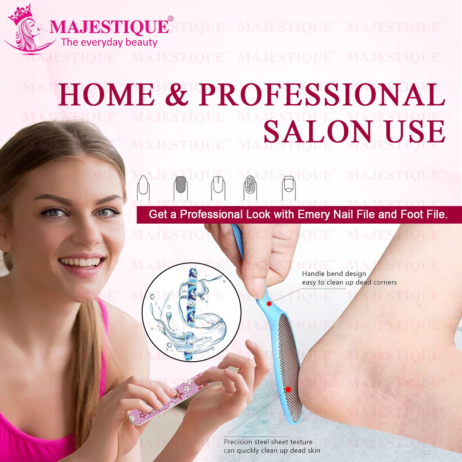 2 In 1 Plate Foot Scrubber & Emery Board Nail Filer - Color May Vary