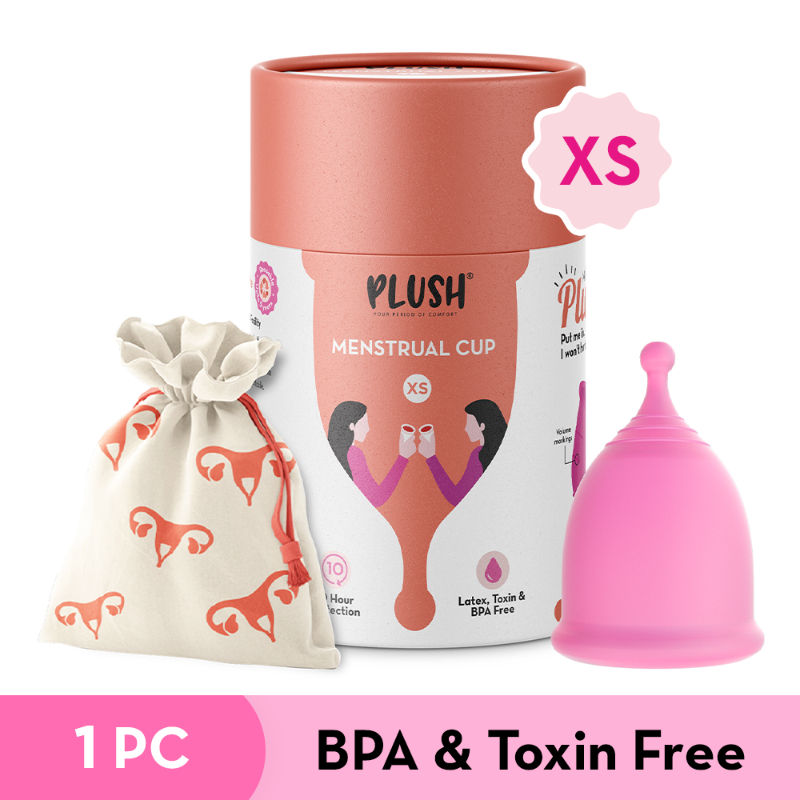 Reusable Menstrual Cup With Cotton Carry Pouch - XS