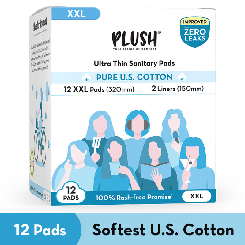 Ultra Thin 12 XXL 100% Cotton Rash Free Sanitary Pads