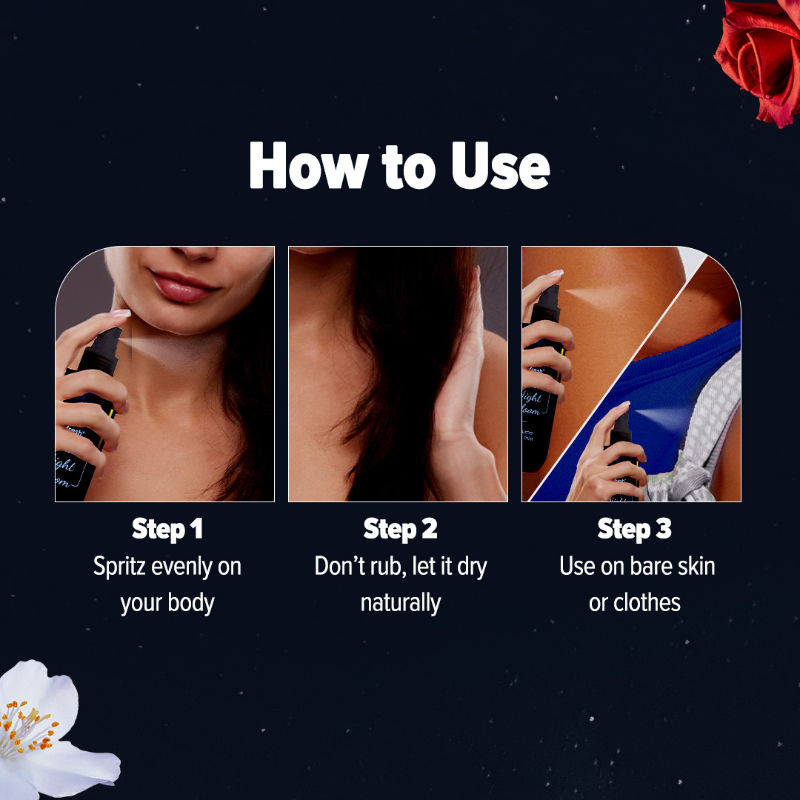 Refresh + Mid Night Bloom Perfume Body Mist-Long Lasting Fragrance for All Skin Types