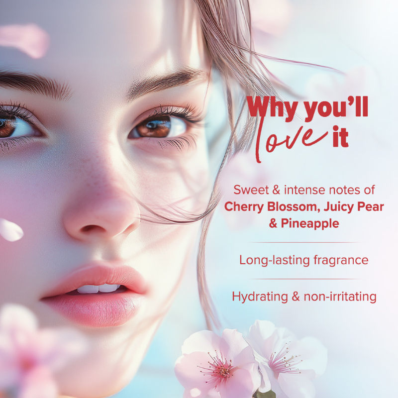 Refresh+ Cherry Blossom Bloom Perfume Body Mist-Long Lasting Fragrance for All Skin Types