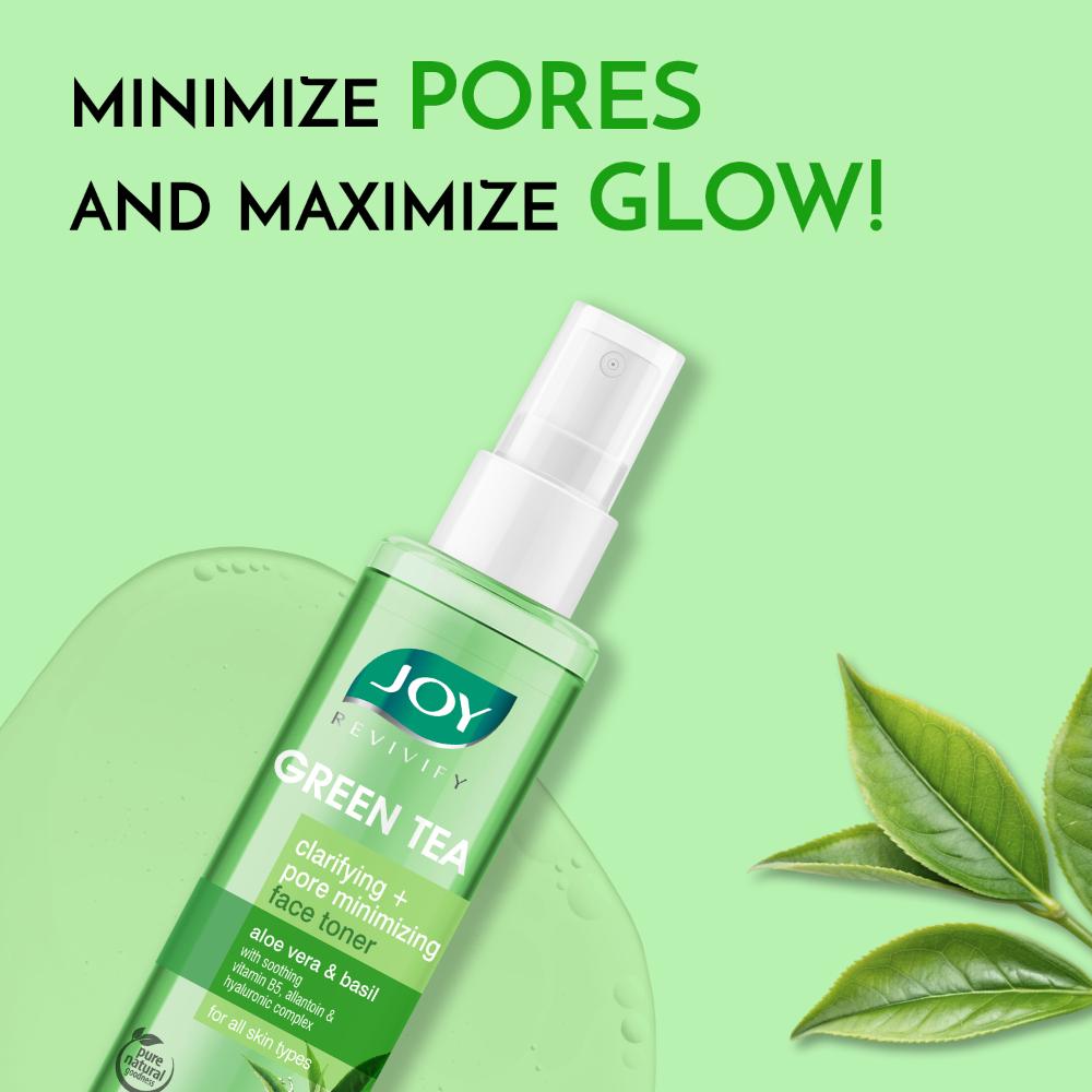 Green Tea Clarifying Face Toner with Aloe Vera - pH Balanced, Alcohol Free & For All Skin Types