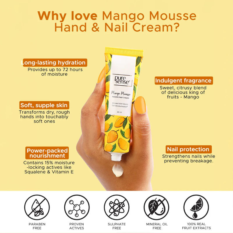 Mango Mousse Non Sticky Hand And Nail Biotin Cream
