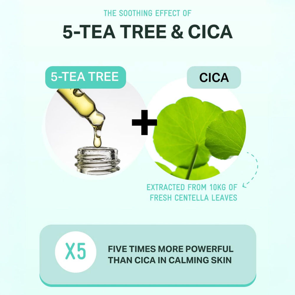Tea Tree Cica Soothing Cream Plus, Hydrating Korean Centella Moisturizer