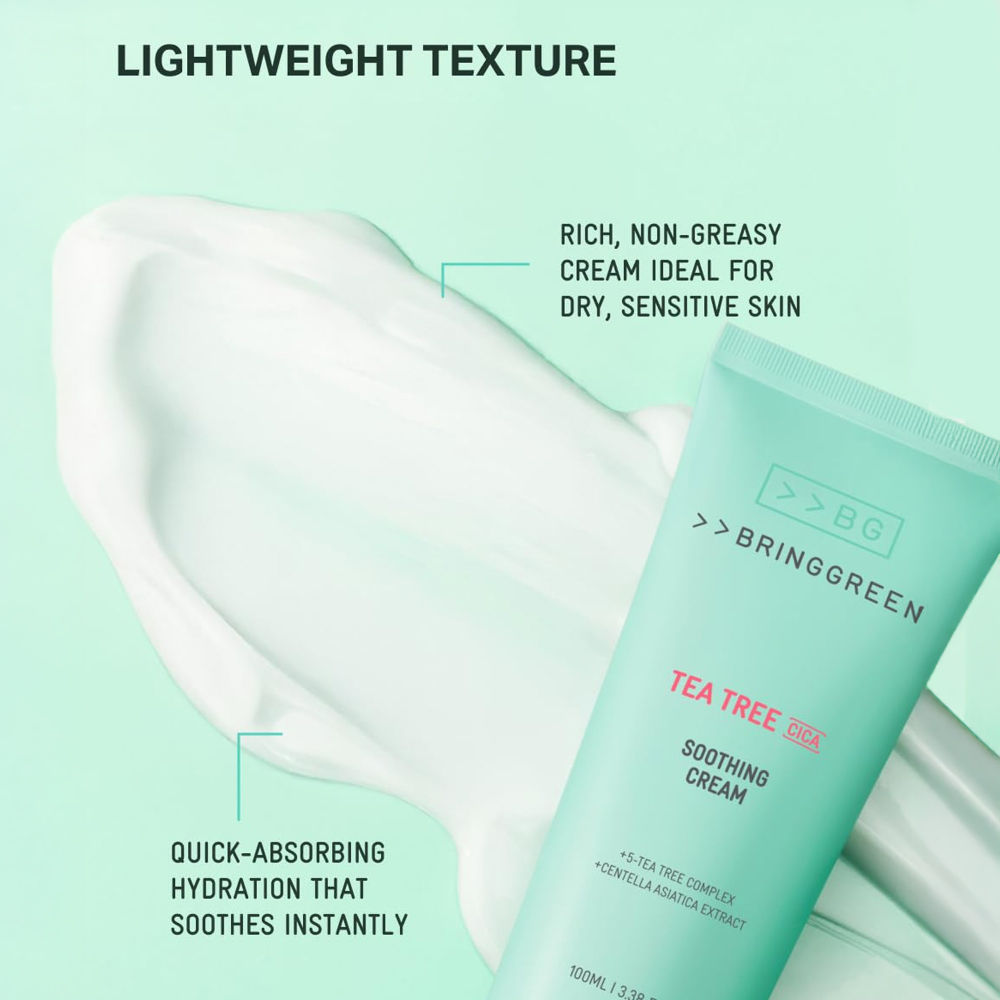 Tea Tree Cica Soothing Cream Plus, Hydrating Korean Centella Moisturizer