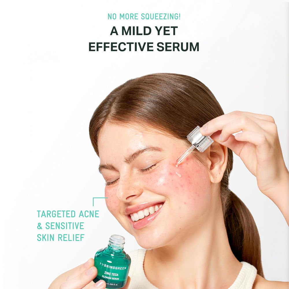 Zinc Teca Blemish Serum 3-Day Acne Spot Treatment, Reduces Dark Spots