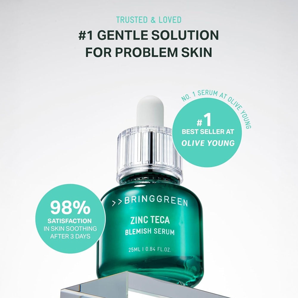 Zinc Teca Blemish Serum 3-Day Acne Spot Treatment, Reduces Dark Spots