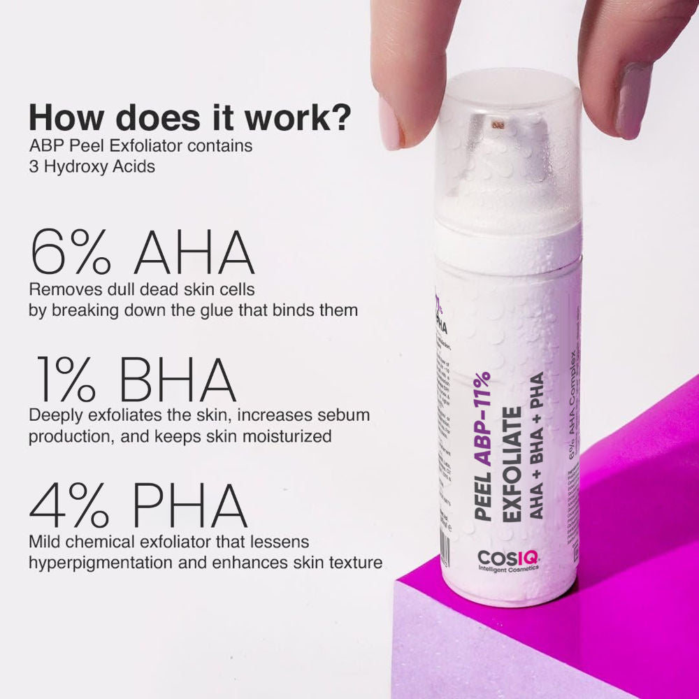 Peel ABP-11% Exfoliate AHA + BHA + PHA Beginner Friendly Serum