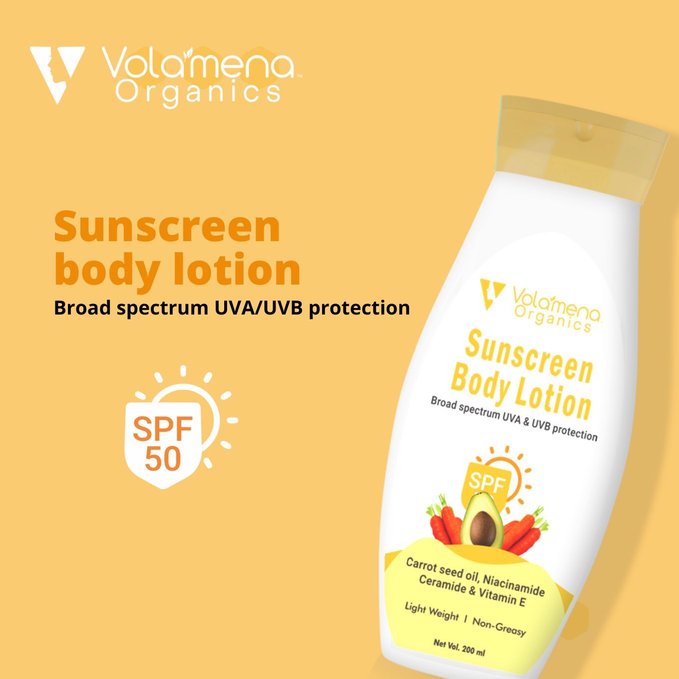 Sunscreen Body Lotion Broad Spectrum UVA & UVB Protection