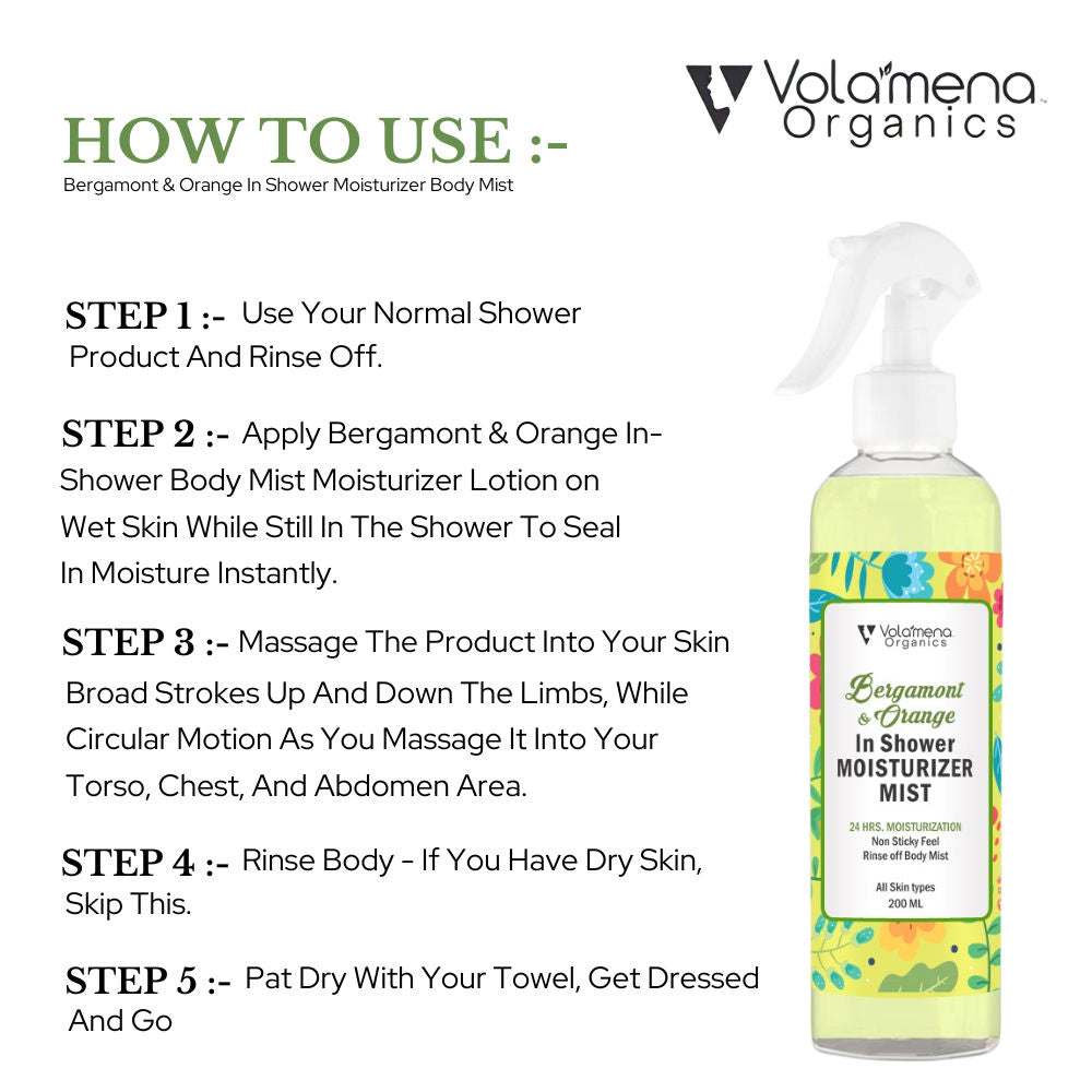 Bergamont & Orange In Shower Moisturizer Mist