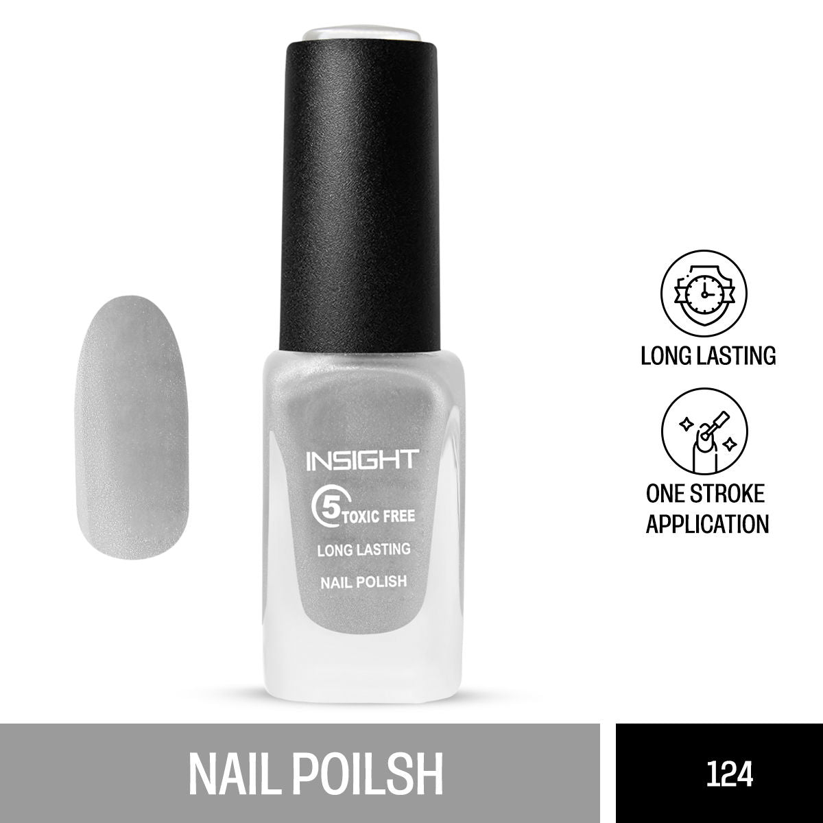 5 Toxic Free long lasting Nail Polish - Color 124