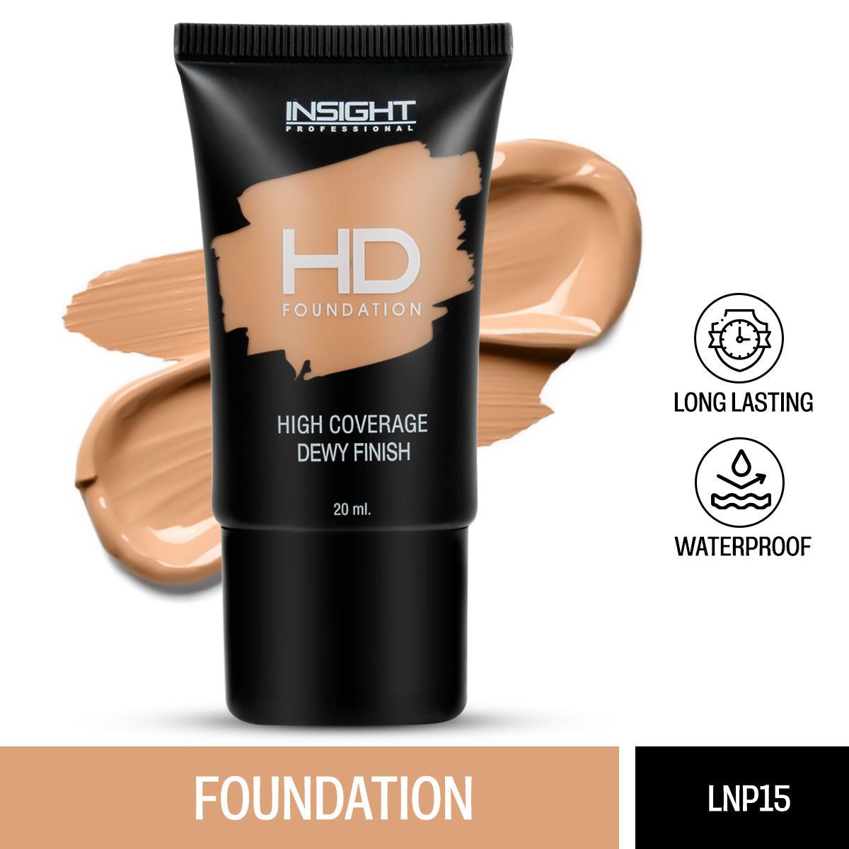 Hd Foundation, Dewy Weightless Finish, Waterproof & Long Wear - Lnp 15