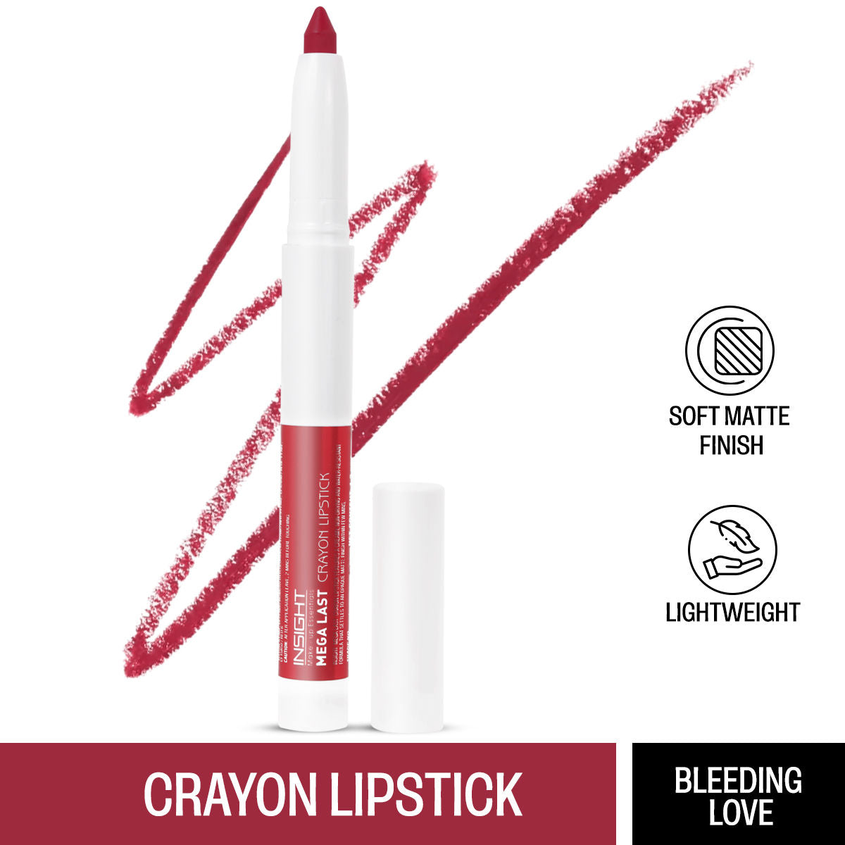 Mega Last Crayon Lipstick, Soft Matte Finish, Non Transfer - Bleeding Love
