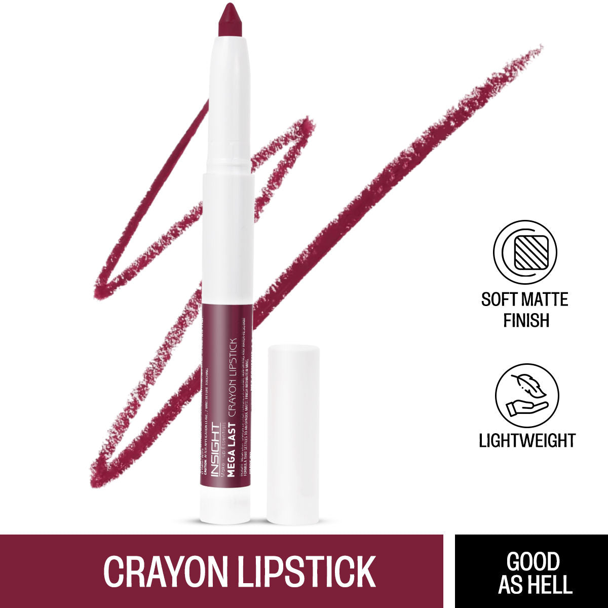Mega Last Crayon Lipstick, Soft Matte Finish, Non Transfer