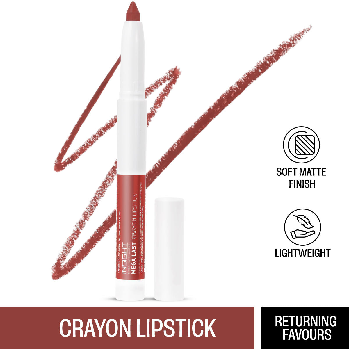Mega Last Crayon Lipstick, Soft Matte Finish, Non Transfer - Returning Favours