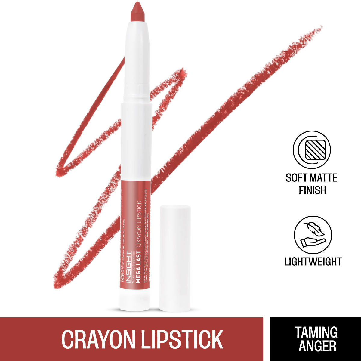 Mega Last Crayon Lipstick, Soft Matte Finish, Non Transfer - Taming Anger