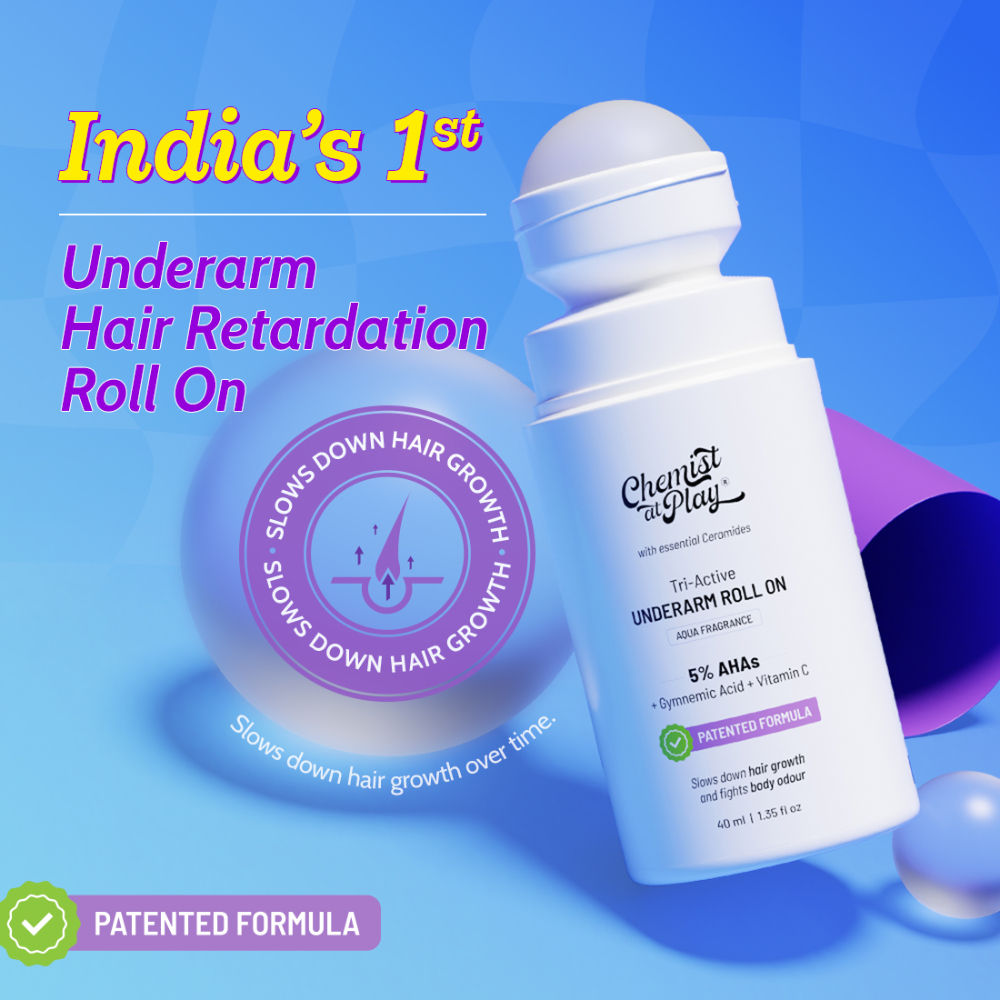 Chemist At Play's Tri-Active Underarm Roll On, India's 1st Underarm Hair Retardation Roll On
