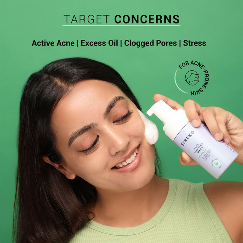Pore-Clearing Face Wash with 1% Salicylic Acid, 2% Glycolic Acid for Active Acne,Oil Control