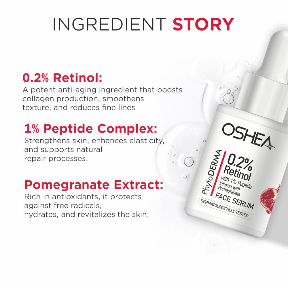Phytoderma Face Serum With 0.2% Retinol & Pomegranate Extract Reduces Fine Lines